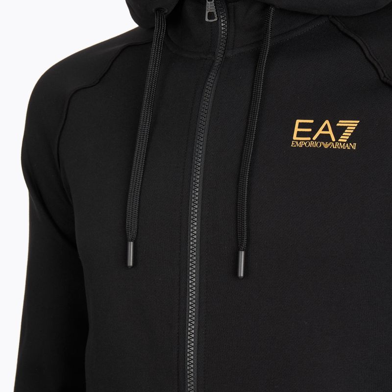 Мъжки суитшърт Emporio Armani EA7 Train Logo Series Extended Logo Hoodie Fz black / gold 3