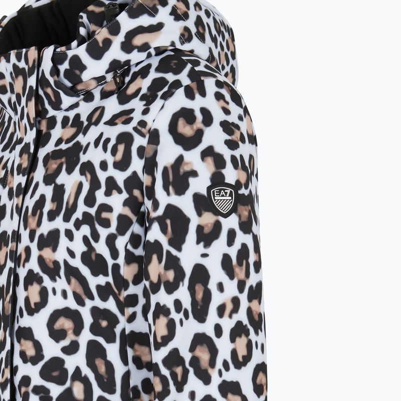 Дамско ски яке EA7 Emporio Armani Ski Kitzbuhel Softshell fancy white animalier 3