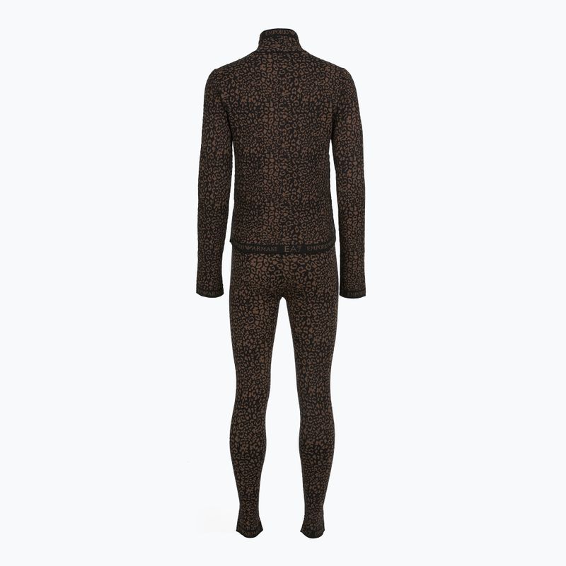 Дамски комплект термобельо EA7 Emporio Armani Ski Jacquard Knitted fancy brown animal print 2