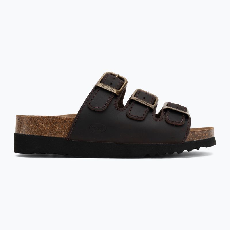 Дамски чехли Scholl Rio Wedge Ad Med dark brown 2