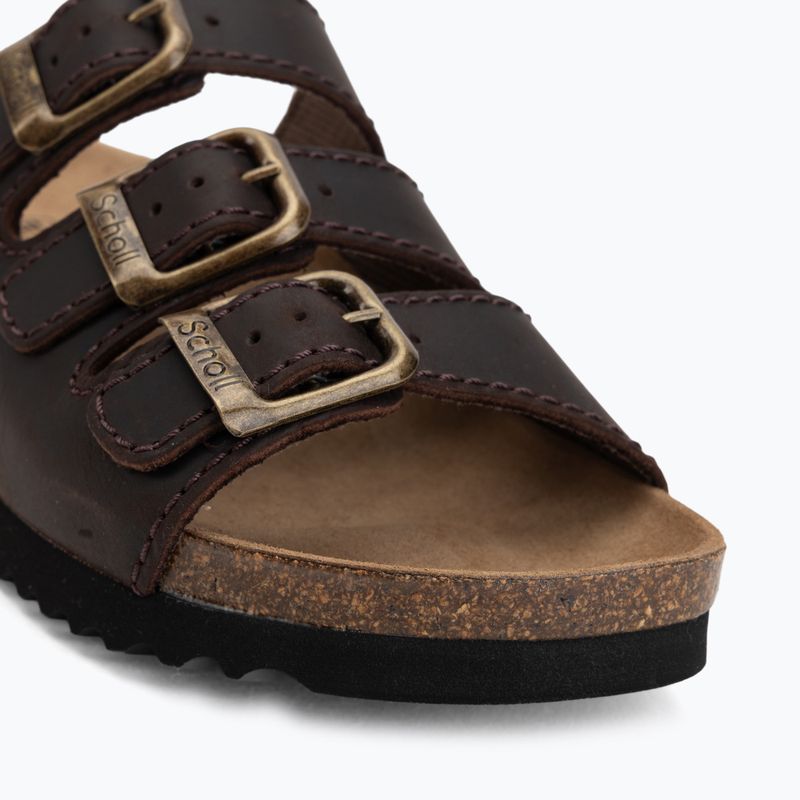 Дамски чехли Scholl Rio Wedge Ad Med dark brown 7