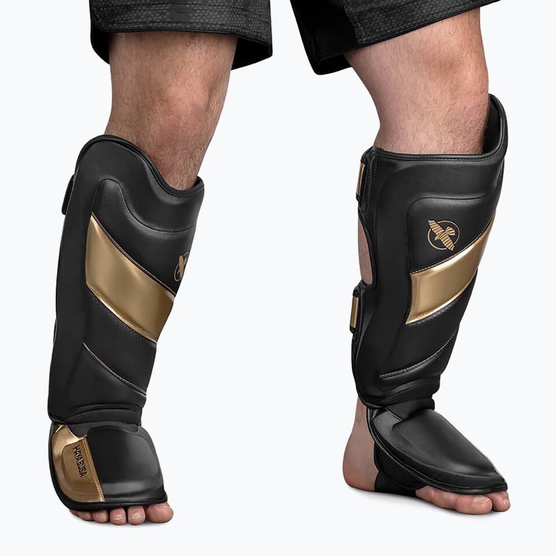 Hayabusa T3 Striking Shin Guards black/gold T3SSG 2