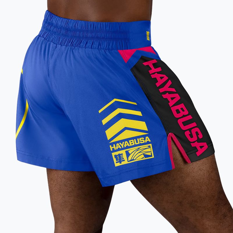 Hayabusa Icon Kickboxing мъжки шорти за тренировка синьо/жълто 4