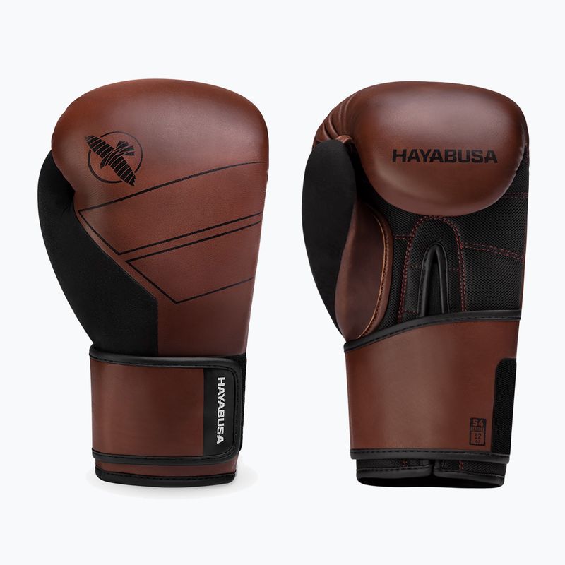 Hayabusa S4 Кожени кафяви боксови ръкавици S4LBG