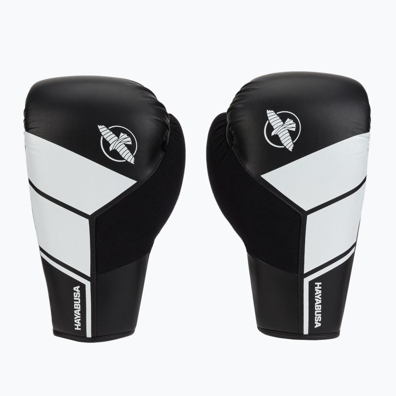 Hayabusa S4 Lace Up боксови ръкавици бели S4LACBG-BK