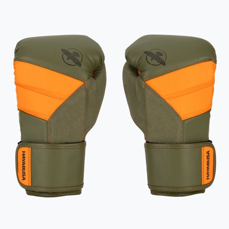 Боксови ръкавици Hayabusa T3 green/orange 2