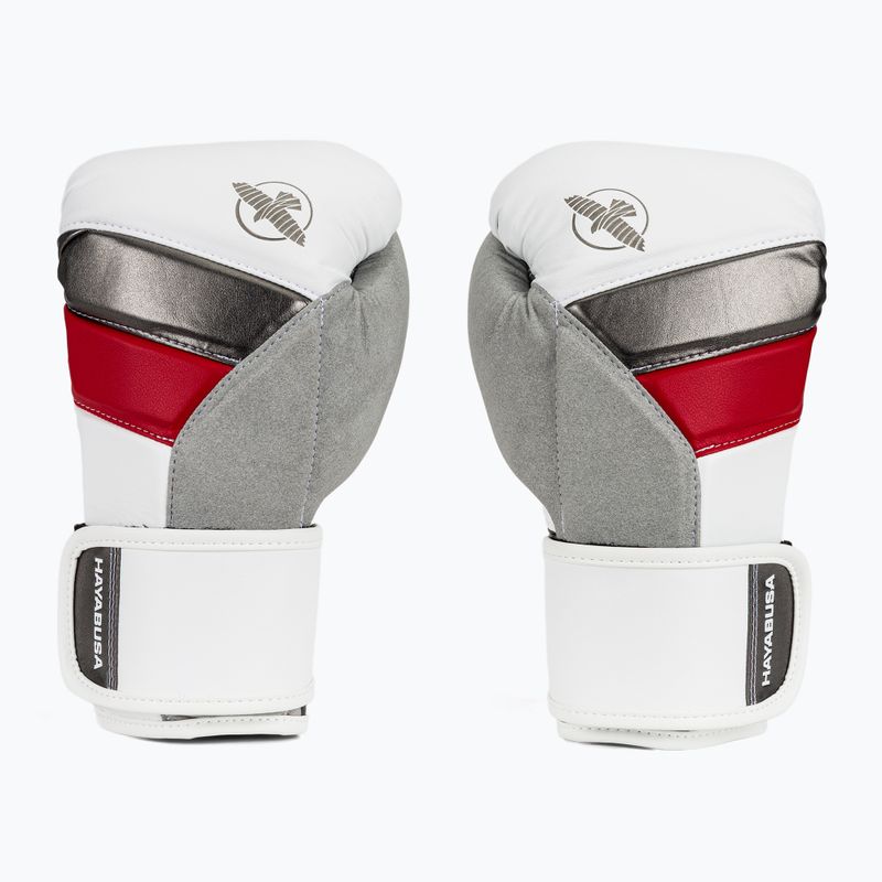 Hayabusa T3 бели/червени боксови ръкавици 2