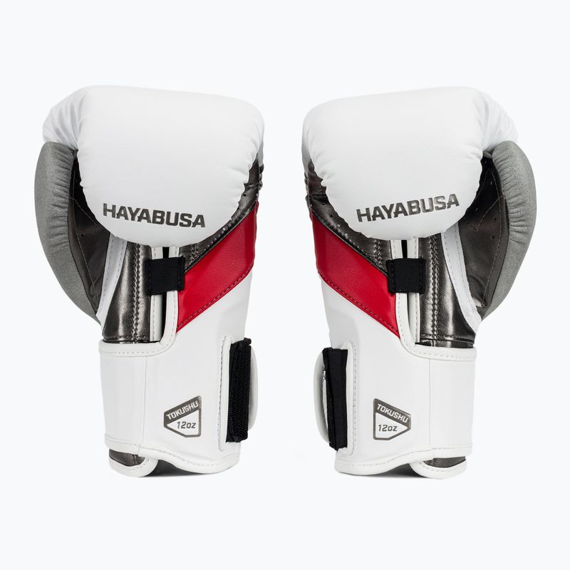 Hayabusa T3 бели/червени боксови ръкавици 3