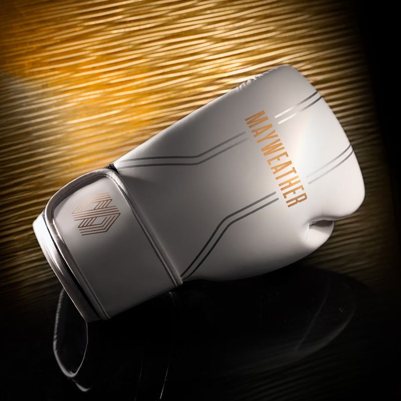 Hayabusa Mayweather Contender бели/златни боксови ръкавици 3