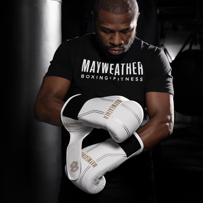 Hayabusa Mayweather Contender бели/златни боксови ръкавици 6