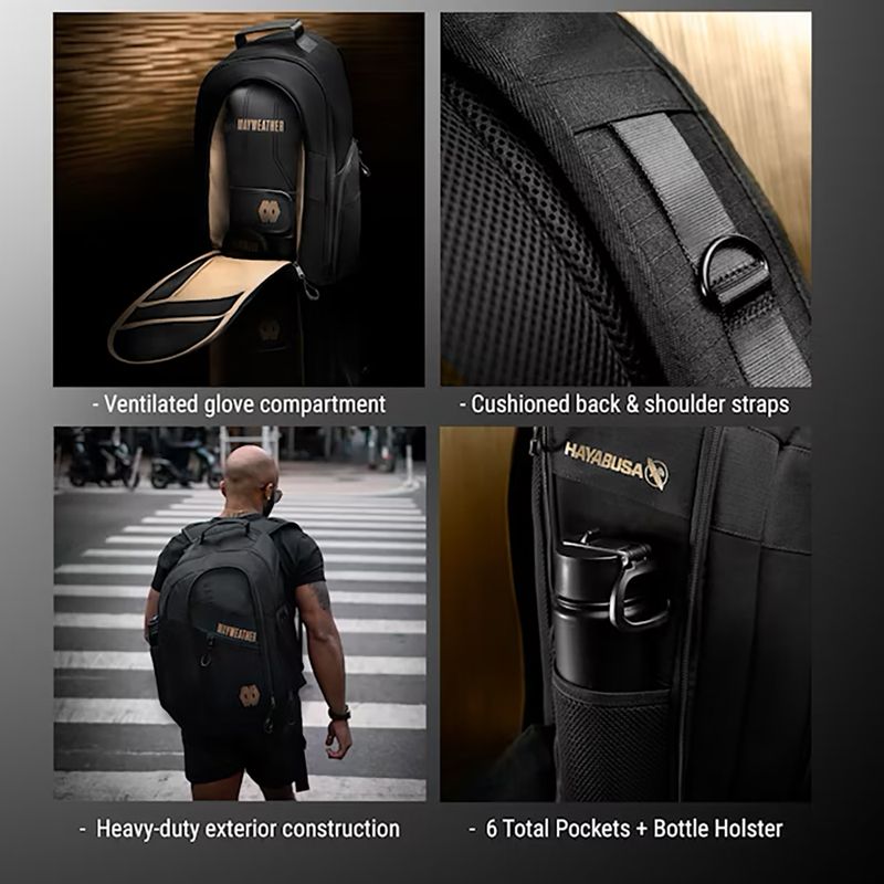 Тренировъчна раница Hayabusa Mayweather Boxing 30 l black/gold 12