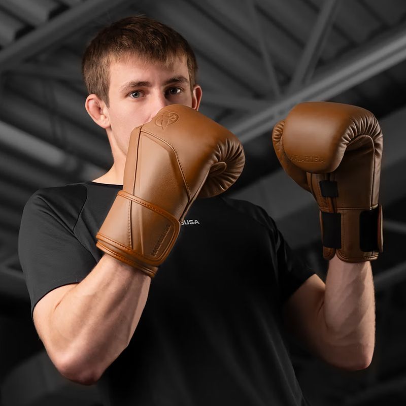 Боксови ръкавици Hayabusa E1 Leather brown 7