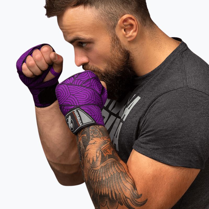 Hayabusa Perfect Stretch Печатни 450 cm лилави лотосови боксови превръзки 5