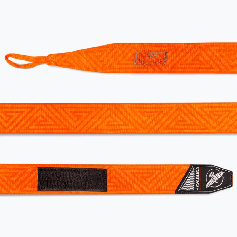 Hayabusa Perfect Stretch Printed 450 cm оранжеви лабиринтни боксови превръзки 3
