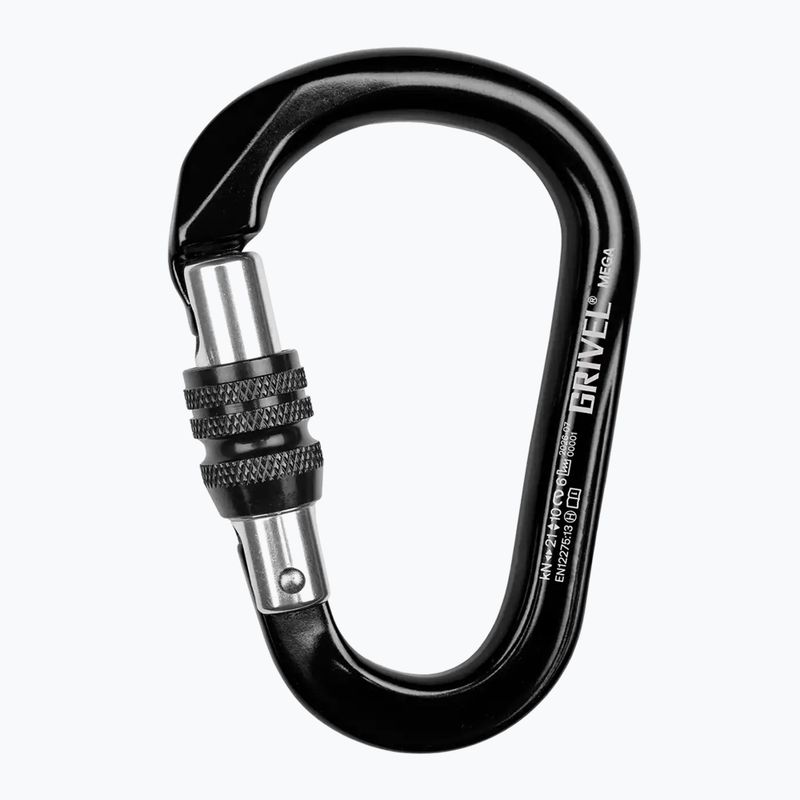 Катерачен карабинер Grivel Mega K6N Screw Lock black/black