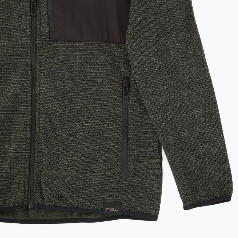 Мъжки суитшърт от полар CMP 35H3907 Melange Knitted forest melange/nero/ferrari 3