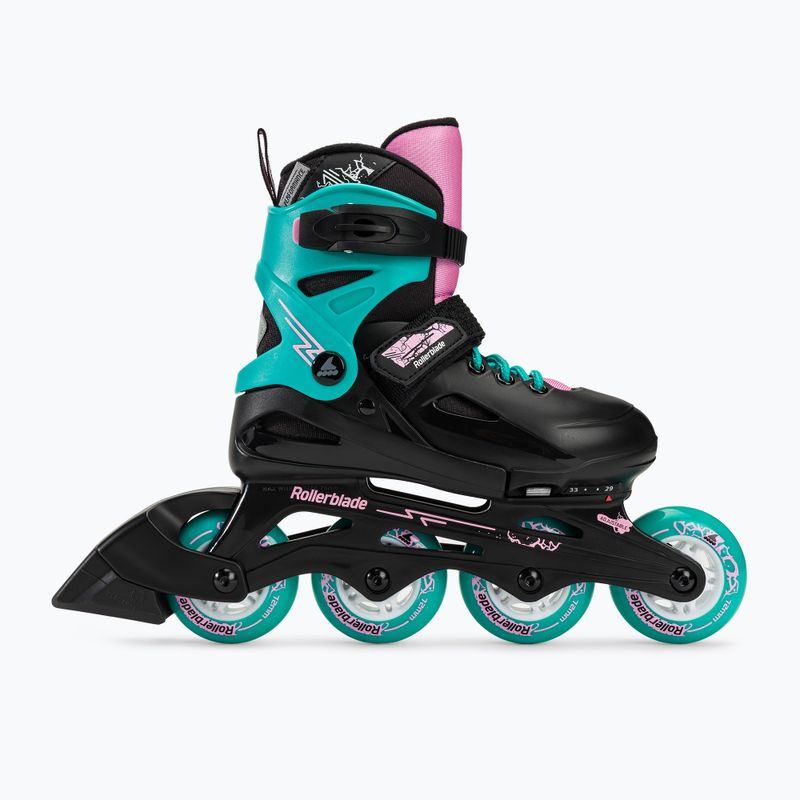 Детски ролкови кънки Rollerblade Fury black sea/green 2