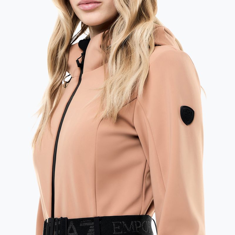Дамски скиорски гащеризон EA7 Emporio Armani Pure Softshell Jumpsuit mocha mousse 3