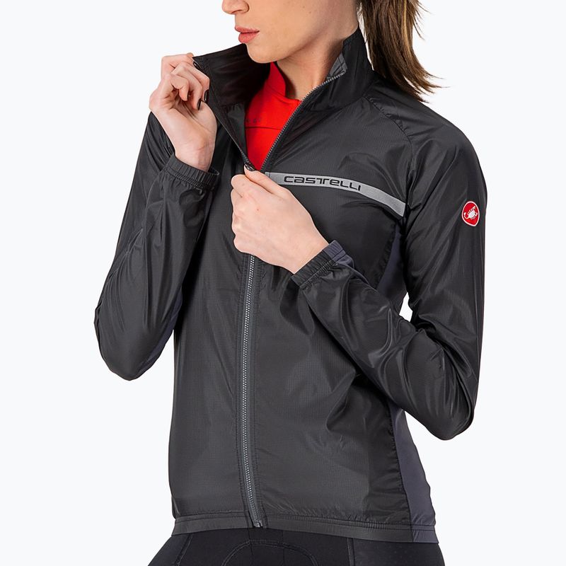Дамско яке за колоездене Castelli Squadra Stretch light black/dark grey 3