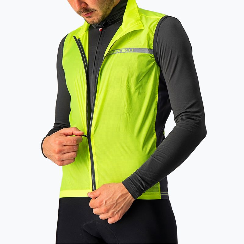 Мъжка жилетка за колоездене Castelli Squadra Stretch electric lime/dark grey 3