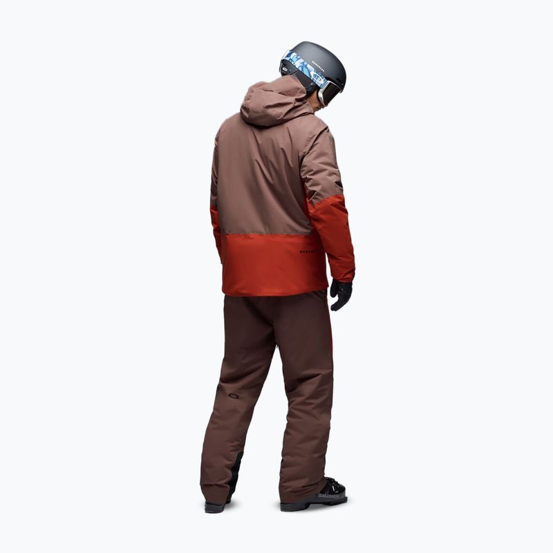 Мъжко скиорско яке Oakley Canopy Pro Insulated dark umber/flame red 3