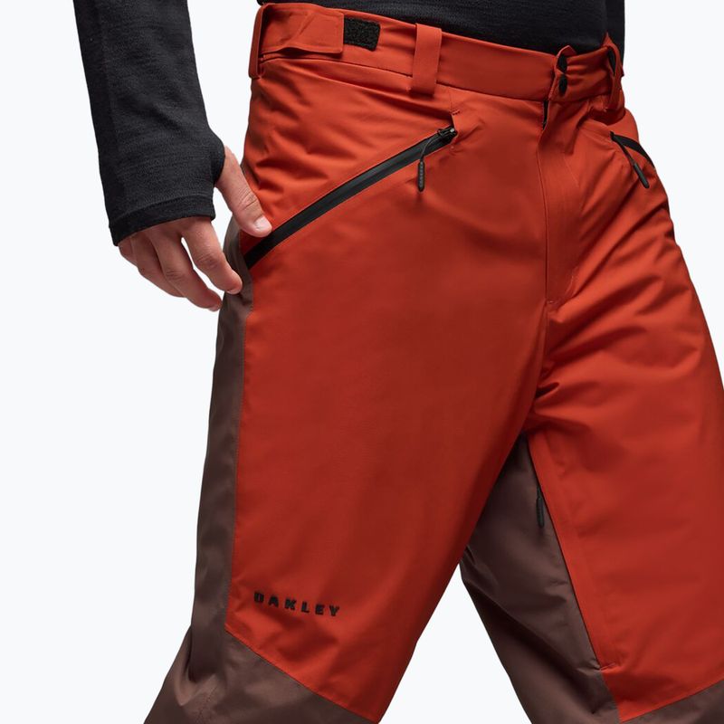 Мъжки скиорски панталони Oakley Canopy Pro Insulated Dark Umber/Flame Red 4