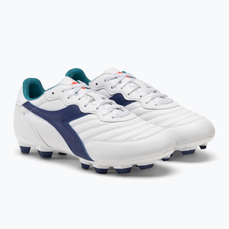 Детски футболни обувки Diadora Brasil 2 R LPU JR бяло/насиво 4