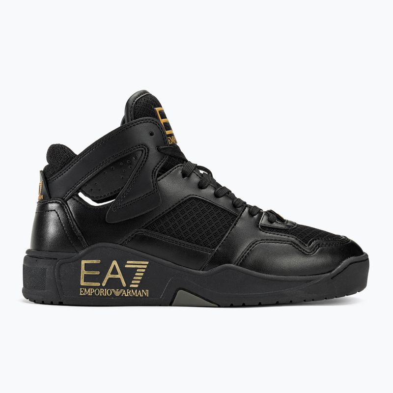 Обувки EA7 Emporio Armani Basket Mid triple black/gold 2