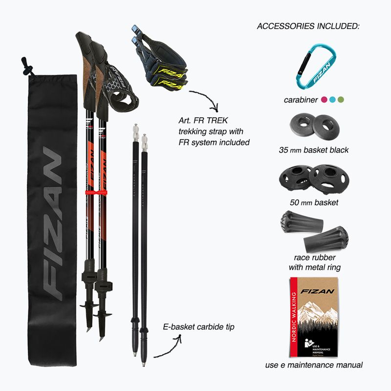 Щеки за скандинавско ходене Fizan R-Evolution Pro red 6