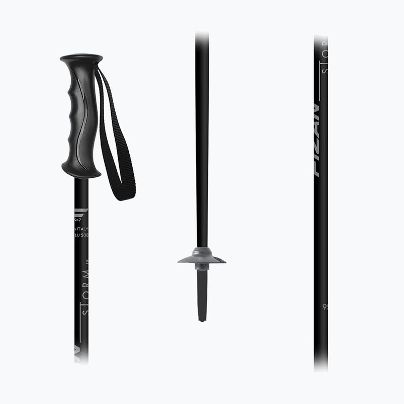 Детски скиорски щеки Fizan Storm Jr black/grey 2