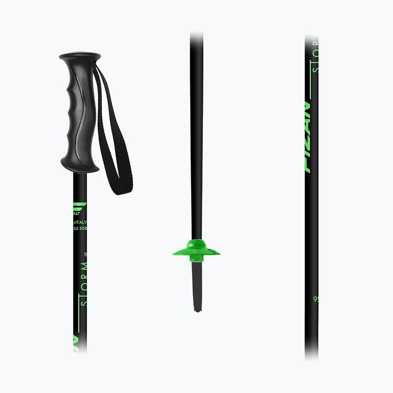 Детски скиорски щеки Fizan Storm Jr black/green 2