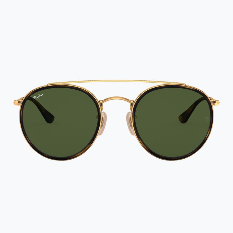 Слънчеви очила Ray-Ban Round Double Bridge arista gold/green g-15 2