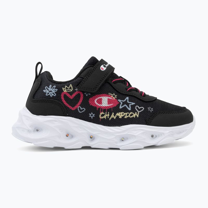 Детски обувки Champion Funfair Print G PS Low Cut new black/fluorescent pink/imperial light blue 2