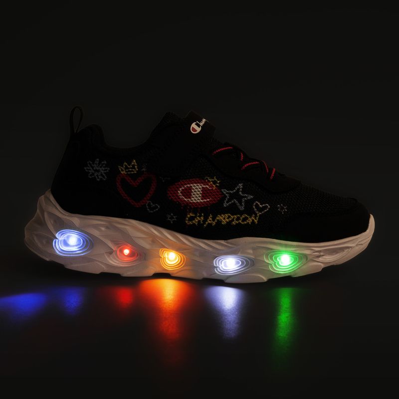 Детски обувки Champion Funfair Print G PS Low Cut new black/fluorescent pink/imperial light blue 8