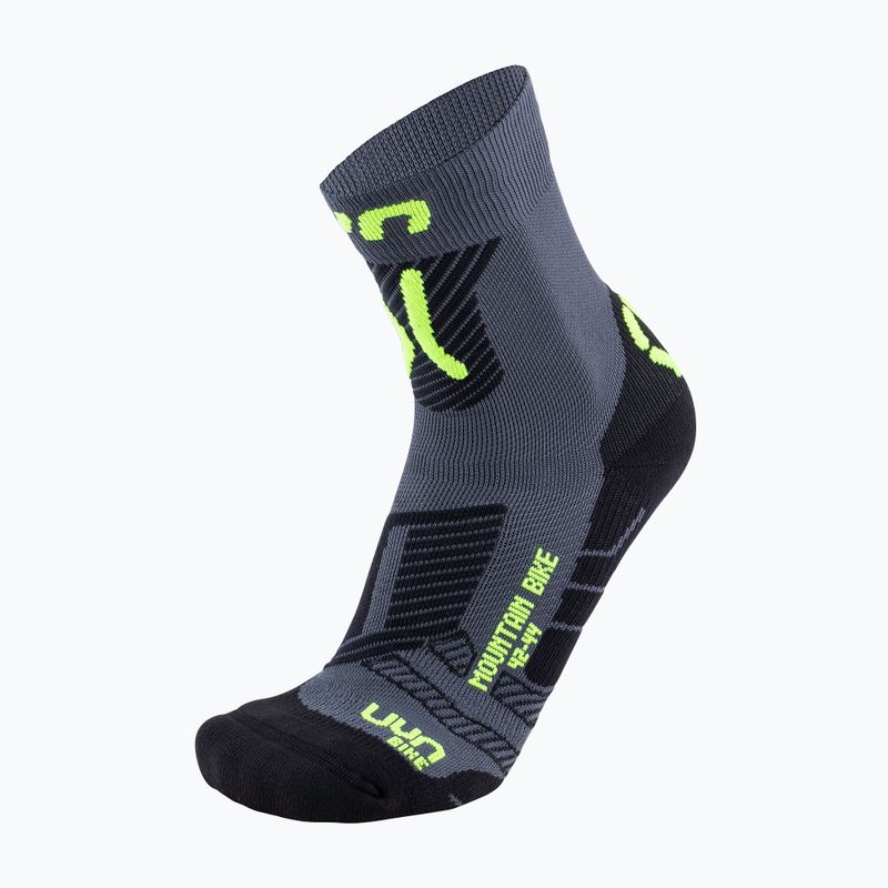 Мъжки чорапи за колоездене UYN MTB anthracite/yellow fluo 5