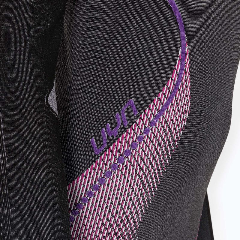 Дамски термо потник UYN Evolutyon UW Shirt Turtle Neck anthracite melange/raspberry/purple 3