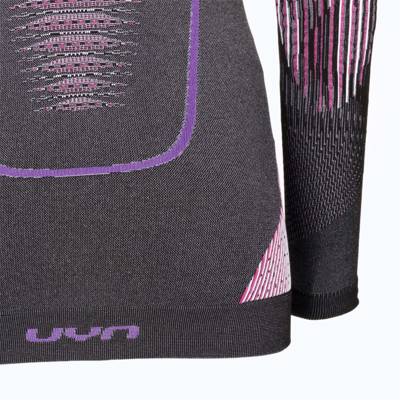 Дамски термо потник UYN Evolutyon UW Shirt Turtle Neck anthracite melange/raspberry/purple 5