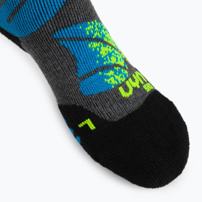 Детски ски чорапи UYN Ski Junior medium grey melange/turquoise 4
