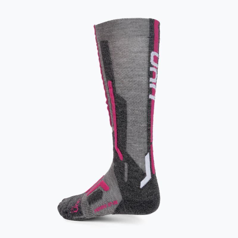Дамски ски чорапи UYN Ski Merino light grey/pink 3