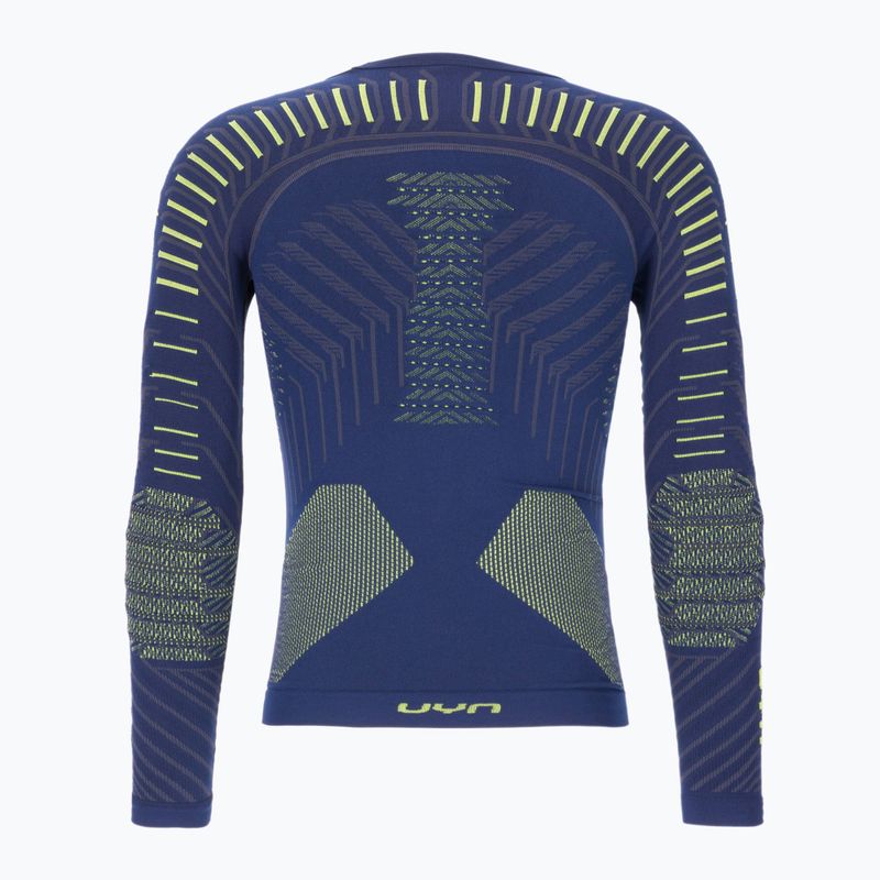 Мъжки термален суитшърт UYN Resilyon UW Shirt Round Neck dark blue/yellow 2