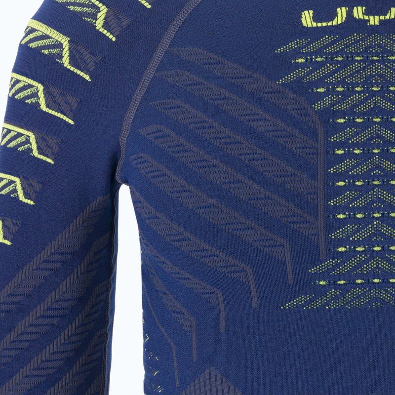 Мъжки термален суитшърт UYN Resilyon UW Shirt Round Neck dark blue/yellow 3