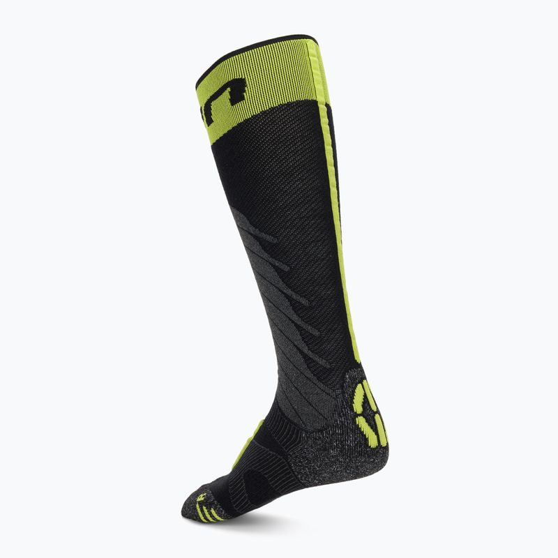 Мъжки скиорски чорапи UYN Ski One Merino black/lime 2
