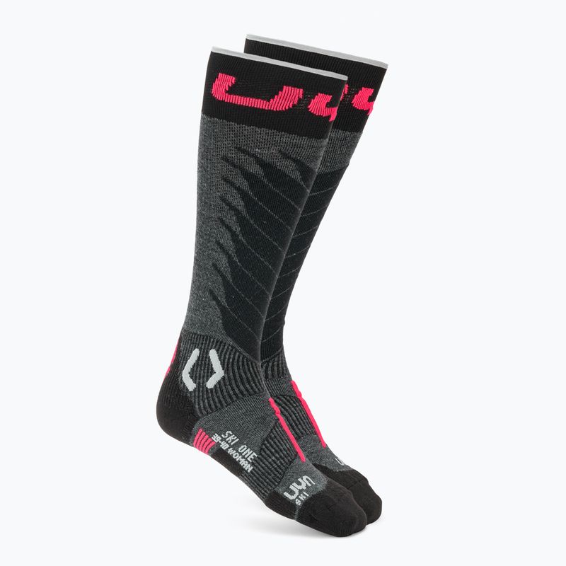 Мъжки скиорски чорапи UYN Ski One Merino anthracite/pink