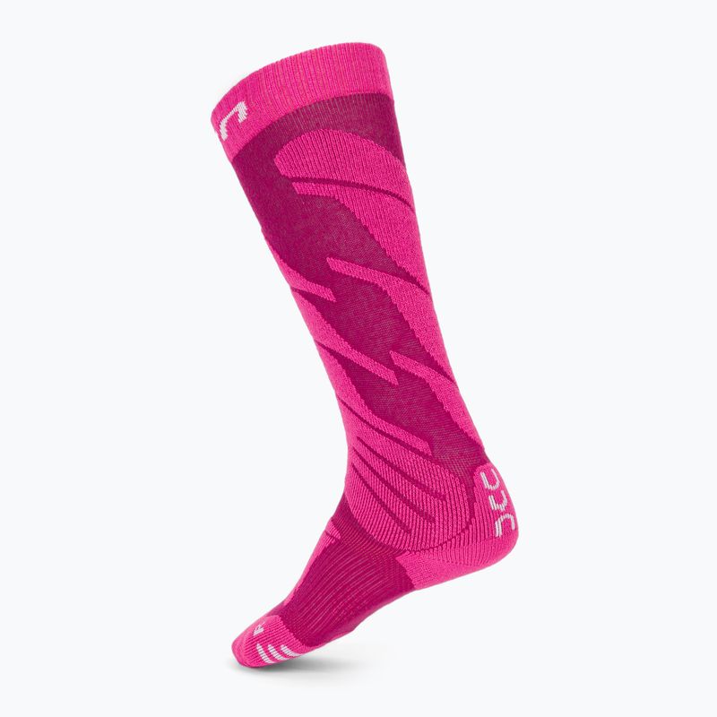 Детски скиорски чорапи UYN Junior Ski pink 2