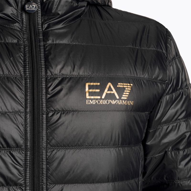 Мъжко яке EA7 Emporio Armani Train Core ID Down Light Hoodie black/gold logo 3