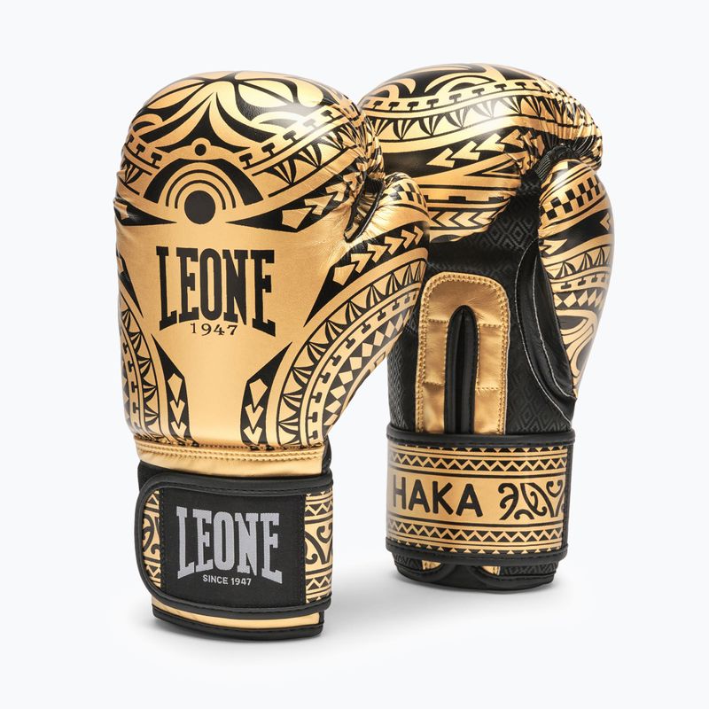 Боксови ръкавици LEONE 1947 Haka black/gold 2