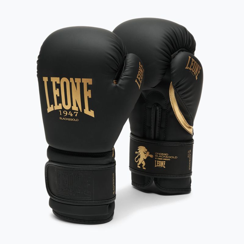 Боксови ръкавици LEONE 1947 Idol black/gold 2