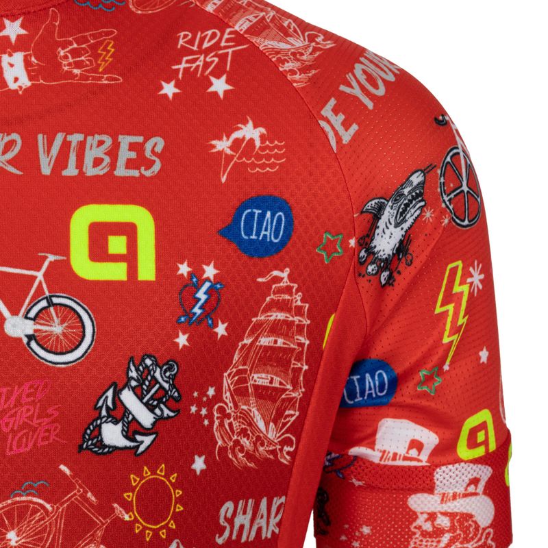 Детска колоездачна фланелка Alé Maglia Mc Vibes червена L22228405 3