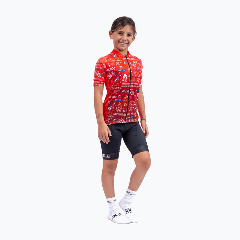 Детска колоездачна фланелка Alé Maglia Mc Vibes червена L22228405 4