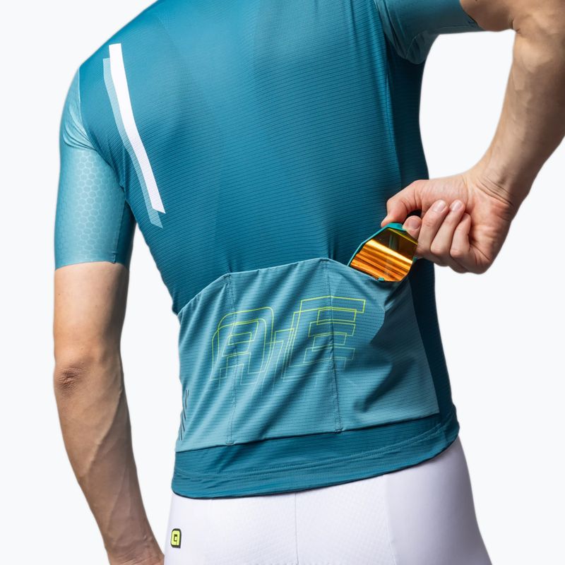 Мъжка тениска за колоездене Alé Follow Me teal 6